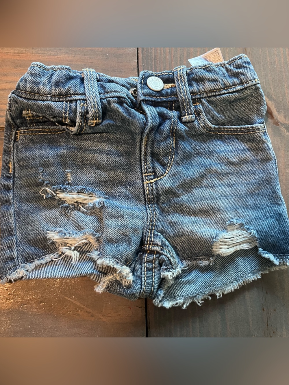 Classic Blue Denim girl toddler’s Shorts with Elastic Waist 12/18 mo Old Navy